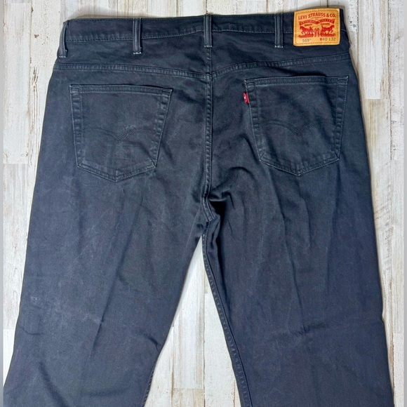Levis 569 Jeans Mens 40x32 Black Denim Straight Leg Casual Preppy - Picture 9 of 10